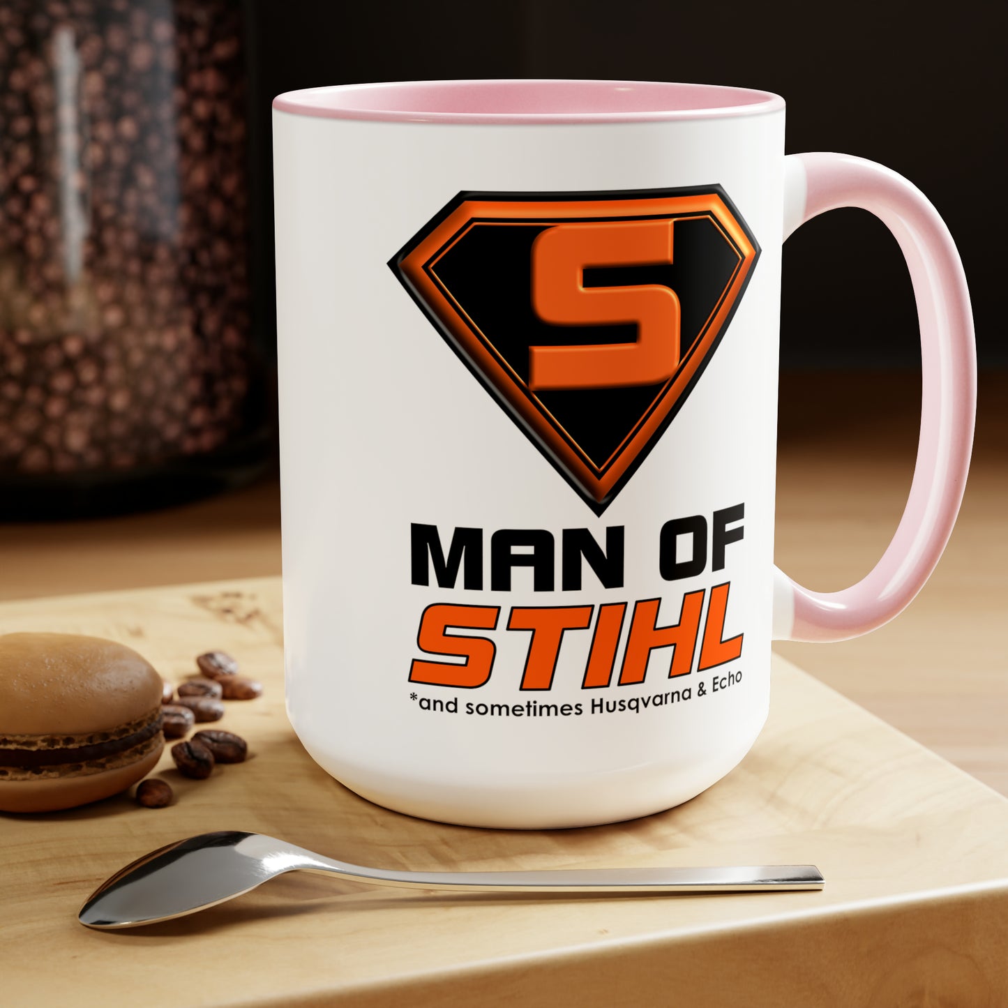 Man of Stihl Two-Tone Coffee Mugs, 15oz